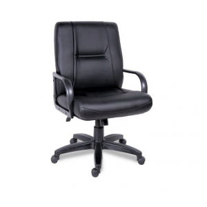 Кресло для руководителя БОНН СТАНДАРТ КОРОТКИЙ Кожа /Черный/