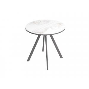 Орфей-51.1 (01) Мрамор белый/Серый Стол обеденный 900(1200)х900х760