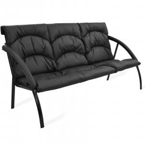 Диван Фортуна 5/18 (трехместный) к/з черный каркас черный