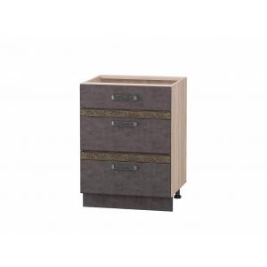 101.91.1 Стол с 3 ящиками (с системой плавного закрывания) 600х530х820