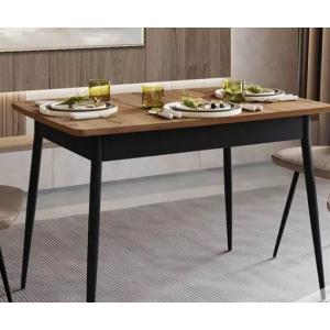 Орфей-28.4 (03) Дуб Вотан/Черный Стол обеденный 1120(1920)х750х760