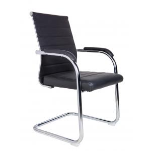 Кресло офисное / Авалон CF / хром / черная экокожа