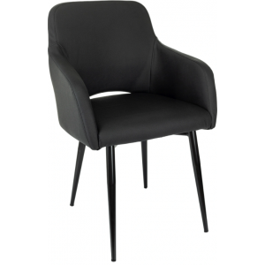 Стул CH-380F /черный экокожа на ножках металл/