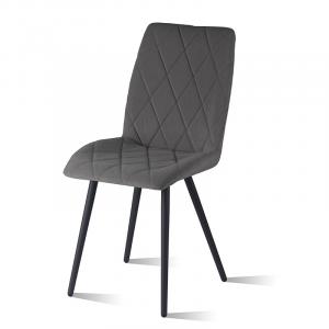 ОМЕГА стул (Текстиль LEONARDO 14 (серый)/каркас Черный муар мат.RAL 9005/