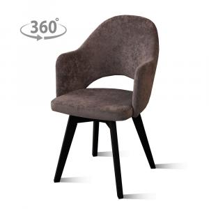Стул Версаль /Основание 1/каркас черный муар/BALANCE vision (серо-коричневый)/
