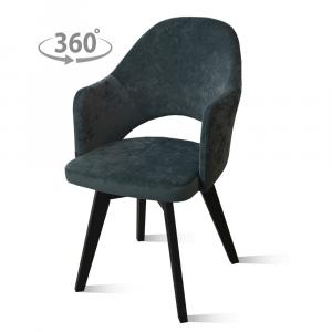 Стул Версаль /Основание 1/каркас черный муар/BALANCE teal (голубой)/