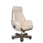 Кресло NORDEN Трон для руководителя, обивка: натуральная кожа, цвет: черный