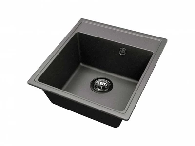 РАСПРОДАЖА! М14 черная Мойка врезная иск. камень квадратная