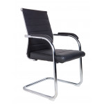 Кресло офисное / Авалон CF / хром / черная экокожа