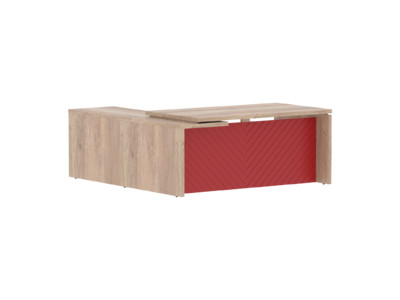 TLCT 1820 R Стол руководителя правый 1800x2000x750 /Дуб Каньон/Красный/