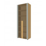 Шкаф широкий высокий  Rem-46+Rem-03.2  800x420x2180 мм/Дуб Сорано/Серый софт/