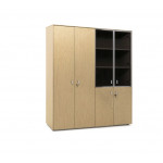 Шкаф комбинированный с гардеробом 101 725  1620x440x1970 мм/Дуб светлый/Хром/