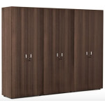 Шкаф д/бумаг x 2 с гардеробом 109 732  2420x440x1970 мм/Эвкалипт/Хром/