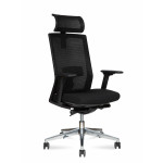 Кресло для руководителя ПАРТНЕР ALUMINIUM  Сетка/Ткань/Черный/