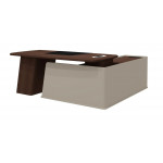 As-20.1 L Стол руководителя 200*196*76 /Дуб дюваль/серый кварц/