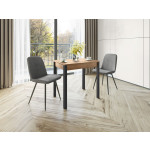 Орфей-42.6 (03) Дуб Вотан/Черный Стол обеденный 820(1220)х600х750