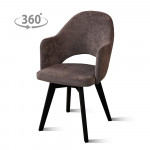 Стул Версаль /Основание 1/каркас черный муар/BALANCE vision (серо-коричневый)/