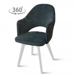 Стул Версаль /Основание 2/каркас белый муар/BALANCE teal (голубой)/