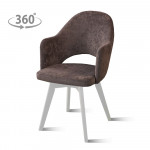 Стул Версаль /Основание 2/каркас белый муар/BALANCE vision (серо-коричневый)/