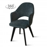 Стул Версаль /Основание 2/каркас черный матовый/BALANCE teal (голубой)/