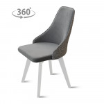 Стул Сальса.3 Основание 2/каркас белый муар/DREAM grey/TESORO topaz/