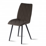 ОМЕГА стул (Текстиль LEONARDO 05 (кофе с молоком)/каркас Черный муар мат.RAL 9005/