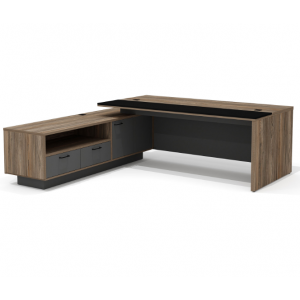 BR-20.1 L Стол руководителя 230*219*76 Bruno Делиос/Антрацит
