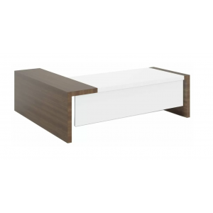Cтол письменный с передней панелью KYO Desk RH L 246+ KYO Front panel  2460x2090x750 мм/Орех/Белый/