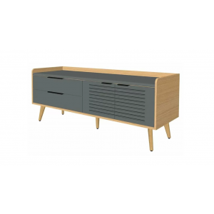 Тумба опорная левая  Rem-33 L  1600x550x650/ Дуб Сорано/Графит/