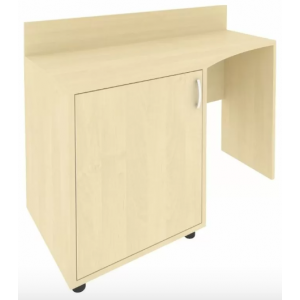 Стол (узкий) с тумбой и бортиком, тумба под холод.лев.С-СТУ-120 Л /1200x550x750/Клён/