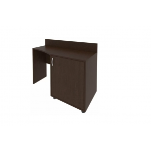 Стол (узкий) с тумбой и бортиком, тумба под холодильник правая С-СТУ-120 П /1200x550x750/Венге цаво/