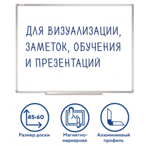 Доска магнитно-маркерная 45х60 см, алюминиевая рамка, Польша, STAFF Profit, 237720