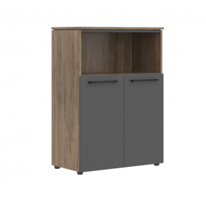 Шкаф с глухими малыми дверьми Enio MMC 85.3  854x423x1188/Кария Пальмира/Антрацит/