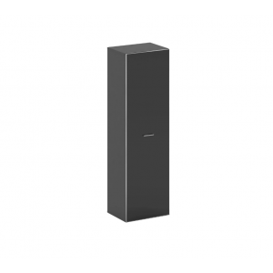 Гардероб со стеклом FRU.GB-102  600x460x2000 мм/Базальт/Черное стекло/