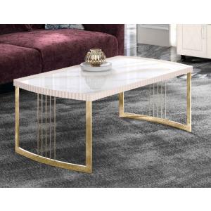 Агат-42 (01) Мрамор золотистый/Ангора Лен/Золото Стол журнальный 1000х600х410