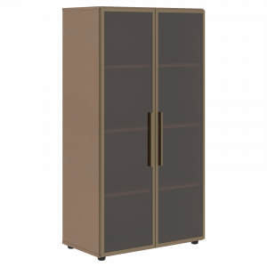VMCS 80.2 Шкаф со стеклянными дверьми в металлической раме 800х430х1517 /Кобра/Нефрит/