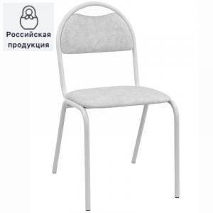 Стул для посетителей Персона 10(Стандарт),к/зам бело-серый, каркас серый