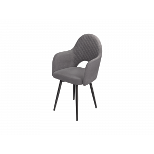 Леон (01) Даллас Серый/черный Стул 600х600х920