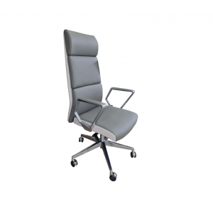 Кресло для руководителя ЛОНДОН ЛЮКС  Экокожа/Светло-серый/Темно-Серый/