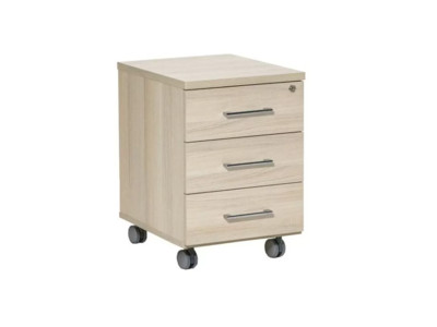 FERMO Тумба подкатная, 3 ящика 72T002 410x500x600/cветлый дуб/белый/