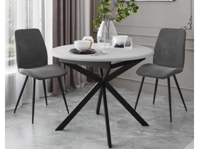 Орфей-49.1 (03) Урбан Милк/Черный Стол обеденный 1000(1350)х1000х750