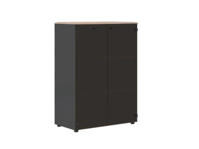JMC 85.2 Шкаф со стеклянными дверьми 856x450x1185 /Дуб Каньон/Антрацит/