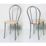 Стул Венский каркас металик,  кожзам бежевый