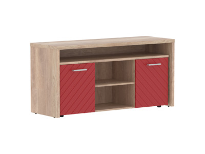 TLTF-3D Тумба с фригобаром 1640x550x800 /Дуб Каньон/Красный/