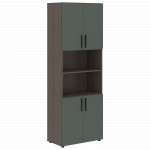 VHCS 80.4 Шкаф с 2-мя комплектами глухих малых дверей 800х430х2285 /Дуб сильвер/Нефрит/