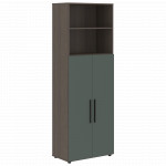 VHCS 80.6 Шкаф с глухими средними дверьми 800х430х2285 /Дуб сильвер/Нефрит/