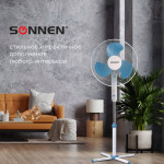 Вентилятор напольный SONNEN FS40-A104 Line,45вт ,3скоростных режима ,бел/синий,451034