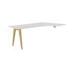 Стол рабочий интегральный правый Rem-209.1 R  2090x1290x750 мм/Белый мрамор/Дуб Сорано/