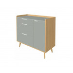 Греденция Rem-36  1210x550x1160 мм/Дуб Сорано/Серый софт/