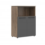 Шкаф с глухими малыми дверьми Enio MMC 85.3  854x423x1188/Кария Пальмира/Антрацит/